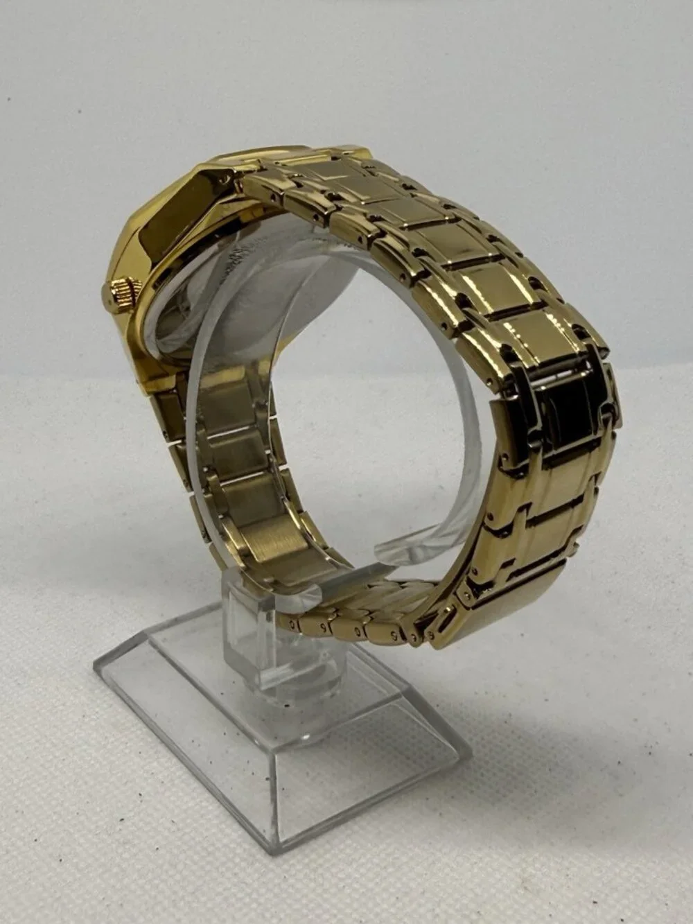 OPK 8139 Men's Quartz Watch Full Gold Tone Stainless Steel Eight-Sided Bezel